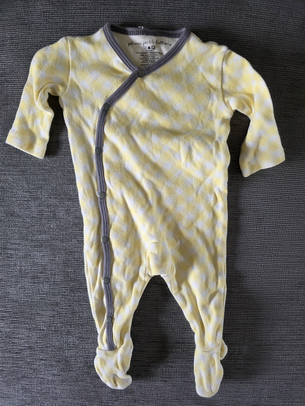 Petunia Pickle Bottom Yellow Diamond-Print Footed One-Piece